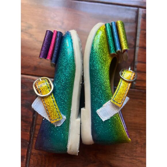Pipperdoodles by Pipsqueaks Boutique 22 (5c) Toddler Bow Mary Jane Shoes Rainbow - Picture 7 of 8